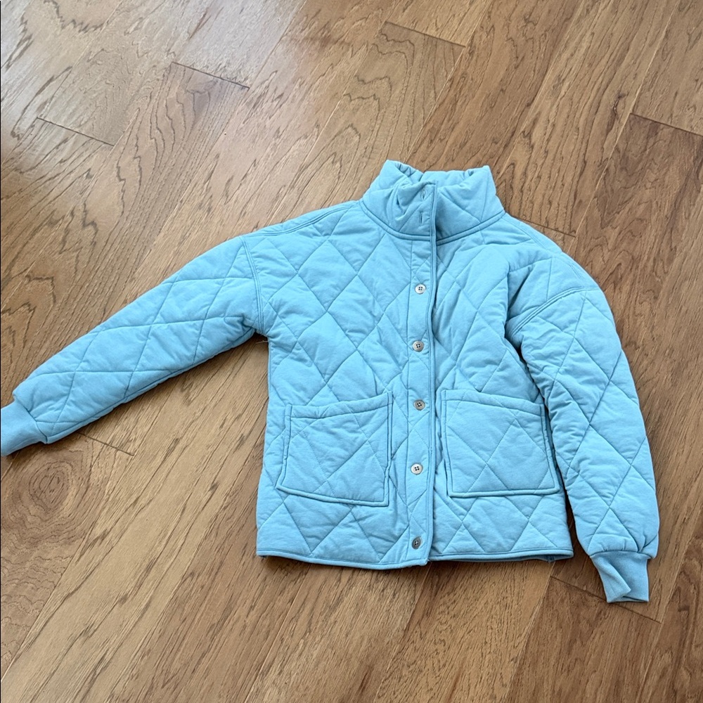 Francesca's Collections Light Blue Quilted Jacket
